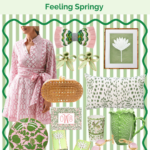 pink dress, pink and green home finds, pink and green bowtie